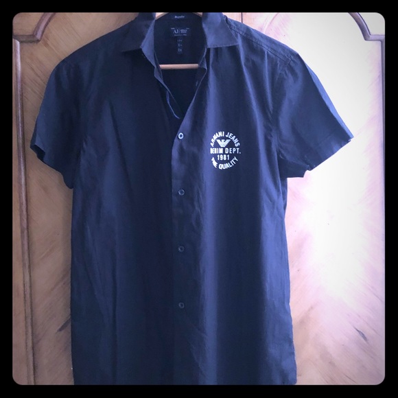 armani jeans black shirt